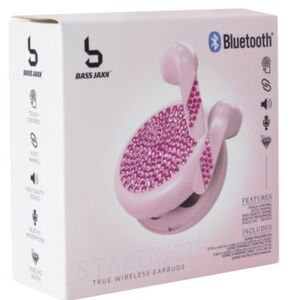 NIB! Bass Jaxx Bluetooth Stardust True Wireless Earbuds in Pink!